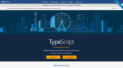 “Screenshot of Typescript with the hashtag I love Typescript”